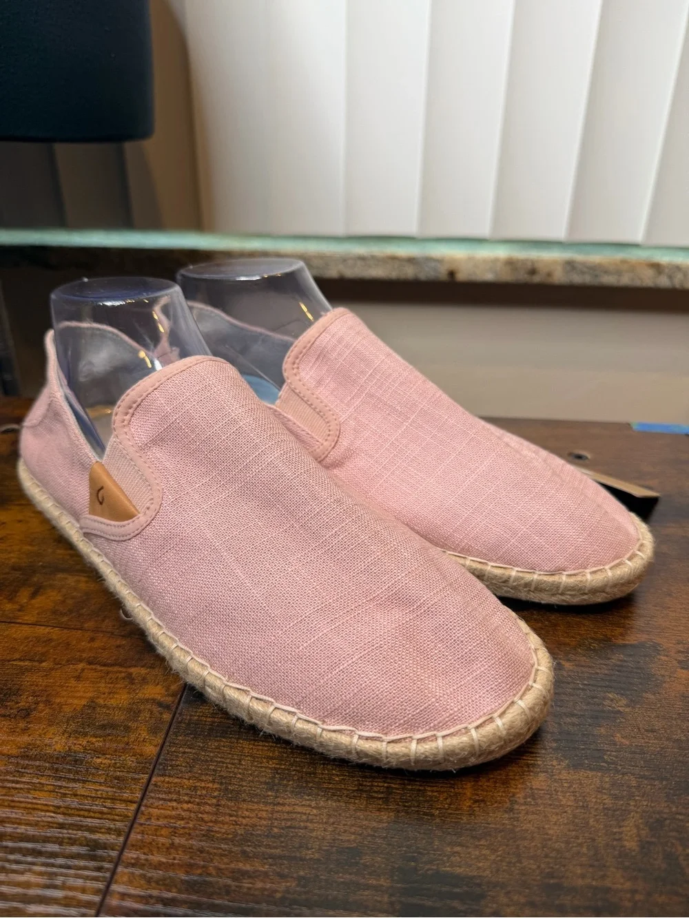Olukai  Women Pa'a Kapa Espadrille Linen Slip On Rose Pink Size W11 NEW